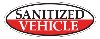 Oval Window Sticker - Sanitized Vehicle