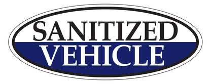 Oval Window Sticker - Sanitized Vehicle