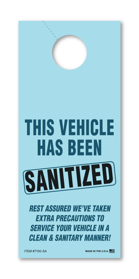 Sanitized Hang Tags - Blue(DIscontinued)