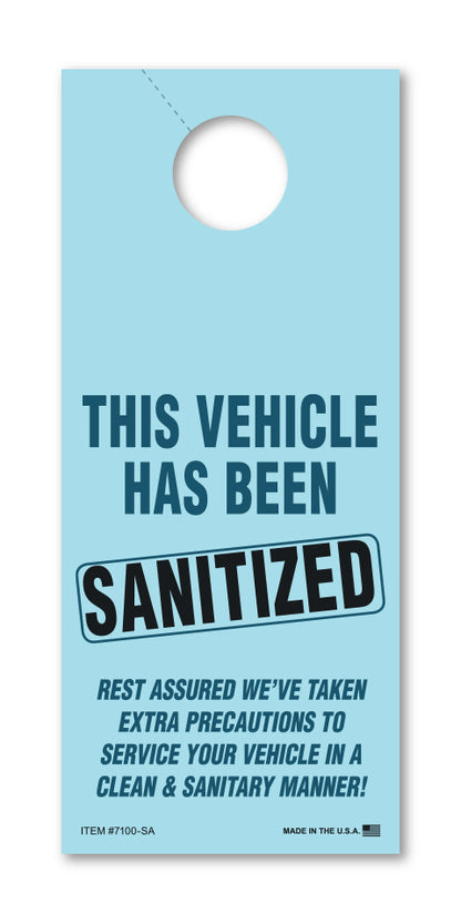 Sanitized Hang Tags - Blue(DIscontinued)