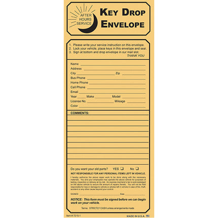 Night Drop Envelope - Key Drop Kraft