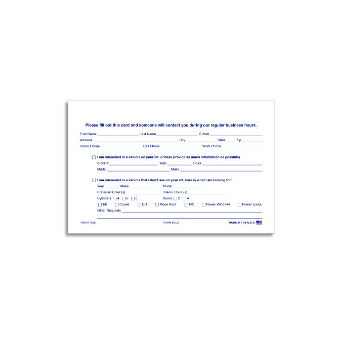 Customer Lead Cards