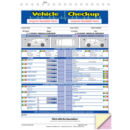Multi-Point Inspection Form - Vehicle Checkup