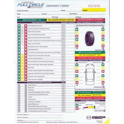 Multi-Point Inspection Form - Mazda