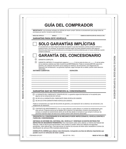 SPANISH IMPLIED WARRANTY - Interior