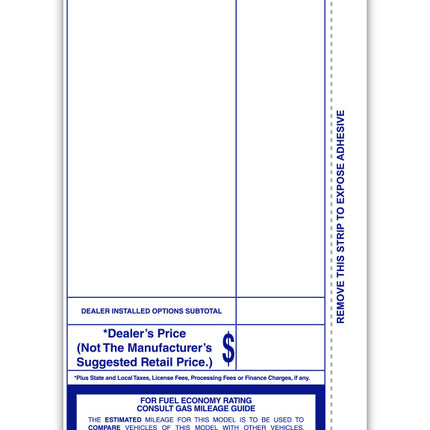 Pre-Printed Addendum Stickers with Permanent Adhesive