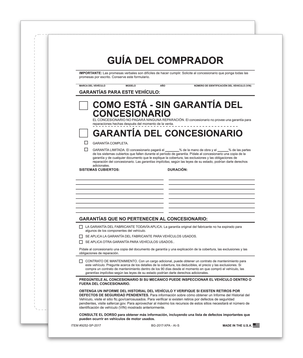 SPANISH AS-IS - Exterior