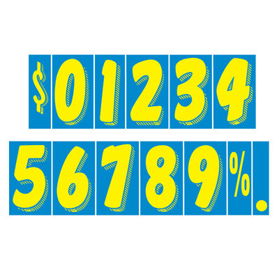 blue/yellow adhesive numbers