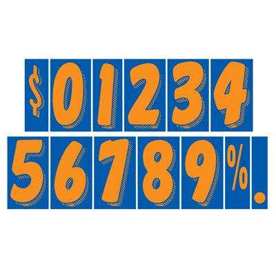 blue and orange numbers