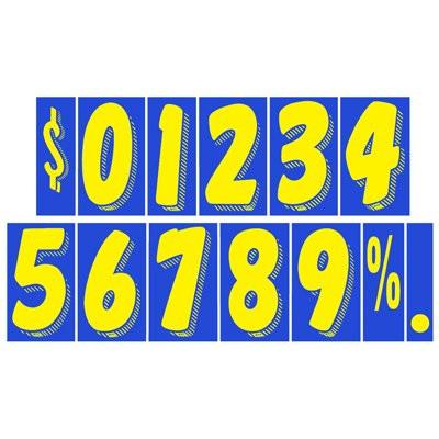 blue and yellow numbers