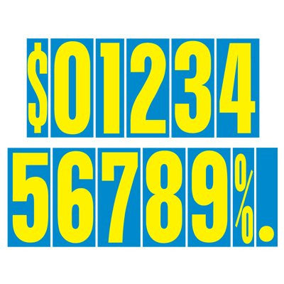 9.5 Blue/Yellow Adhesive Number