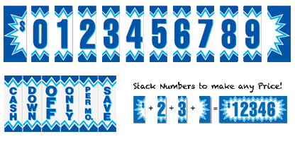 Blue Explosion Adhesive Number