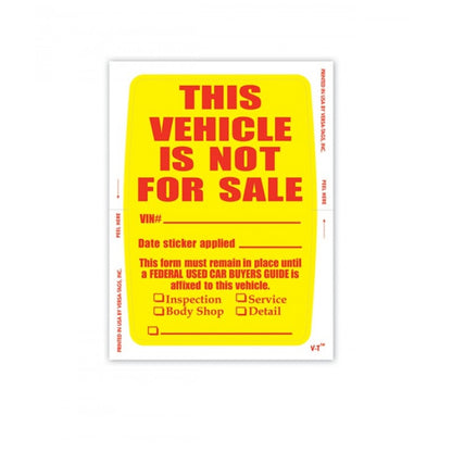 Vehicle Not For Sale Kleer Bak Sitcker