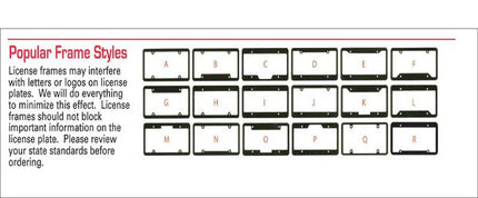 Screen Printed License Plate Frames