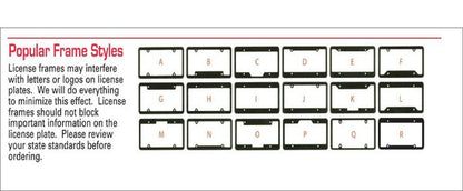 Raised Letter License Plate Frames