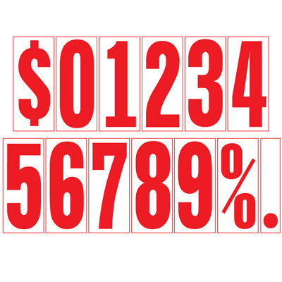5.5" Red/White Adhesive Number