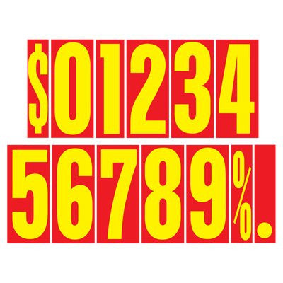 9.5" Red/Yellow Adhesive Number