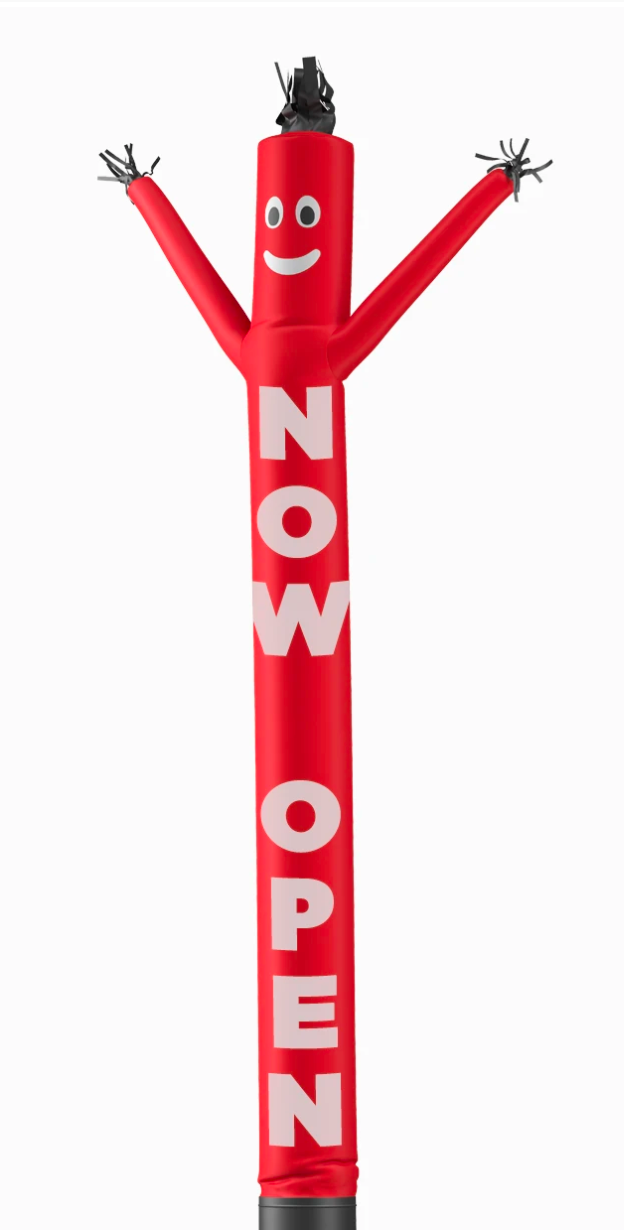 Air Dancer 20' - "NOW OPEN" - Red