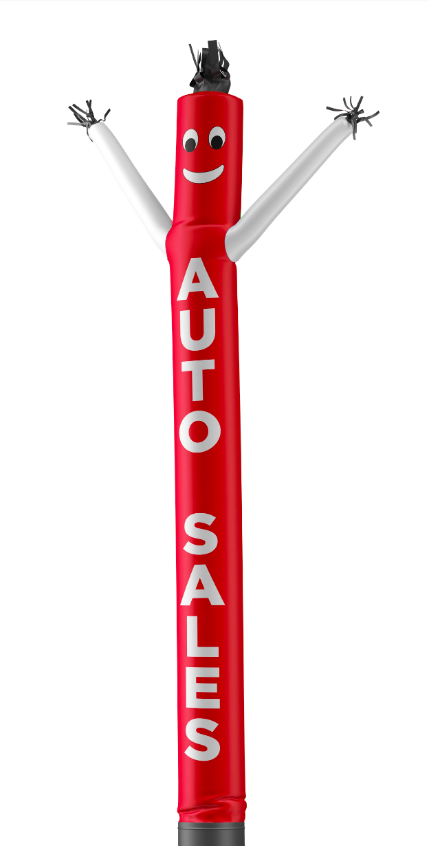 Air Dancer 20' - "AUTO SALES" - Red with White Arms