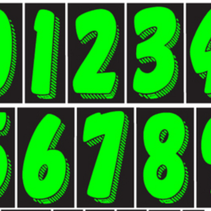 7.5" Chartreuse Adhesive Number
