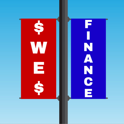 Vinyl Light Pole Banner Sets - "WE FINANCE"