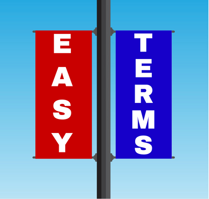 Vinyl Light Pole Banner Sets - "EASY TERMS"