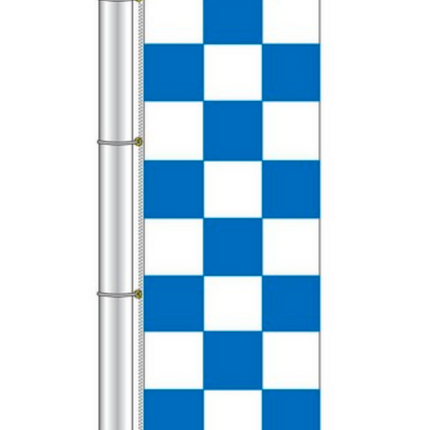 Drape Flag - Checkered / Blue and White