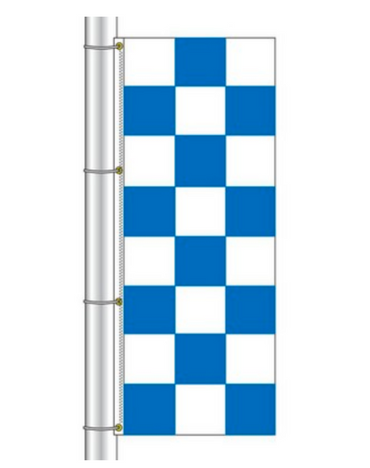 Drape Flag - Checkered / Blue and White