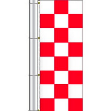 Drape Flag - Checkered / Red and White