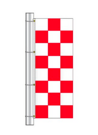 Drape Flag - Checkered / Red and White