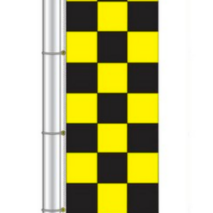 Drape Flag - Checkered / Black and Yellow