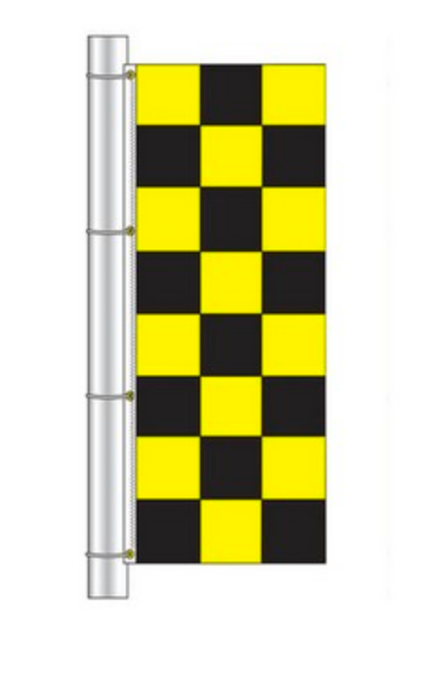 Drape Flag - Checkered / Black and Yellow