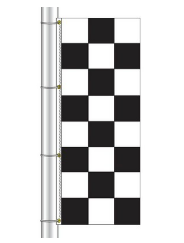 Drape Flag - Checkered / Black and White