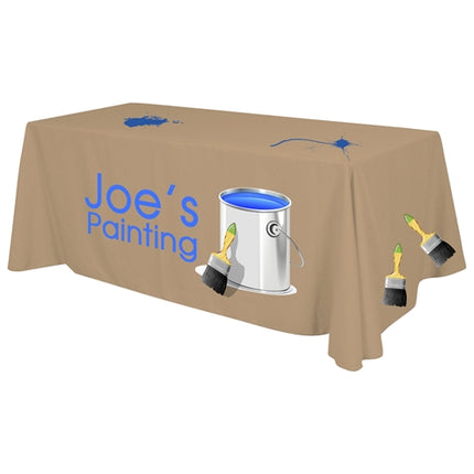 4 Sided Standard Table Throw (Full Color Print) Dye Sublimation - 6 ft. x 30"Top x 29"H -