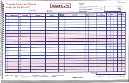 UPS Log Book / Customer Contact Log