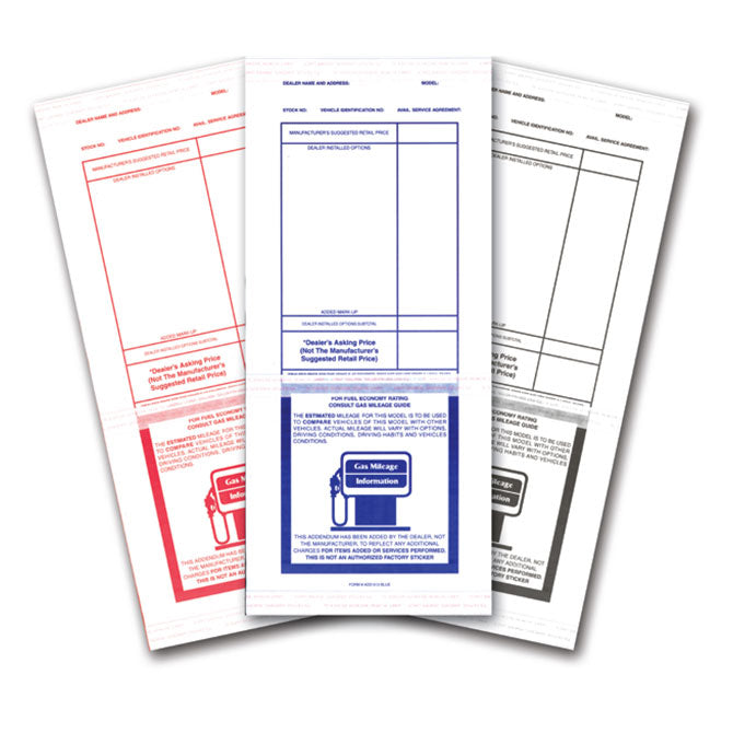 Addendum Stickers with Tape Adhesive