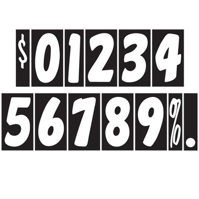 Black and White adhesive numbers