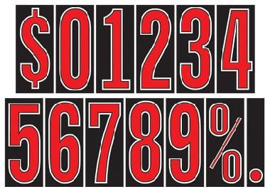 black and red numbers