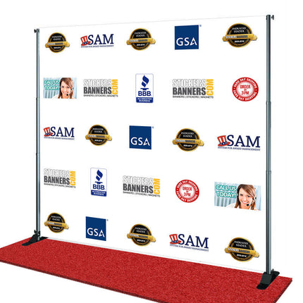 step and repeat on red carpet