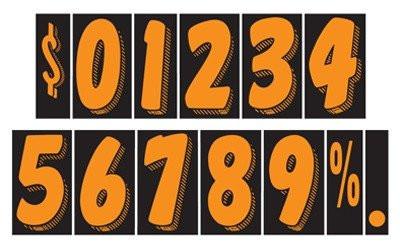 black and orange numbers