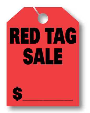 Mirror Hang Tags (Large) - "Red Tag Sale"